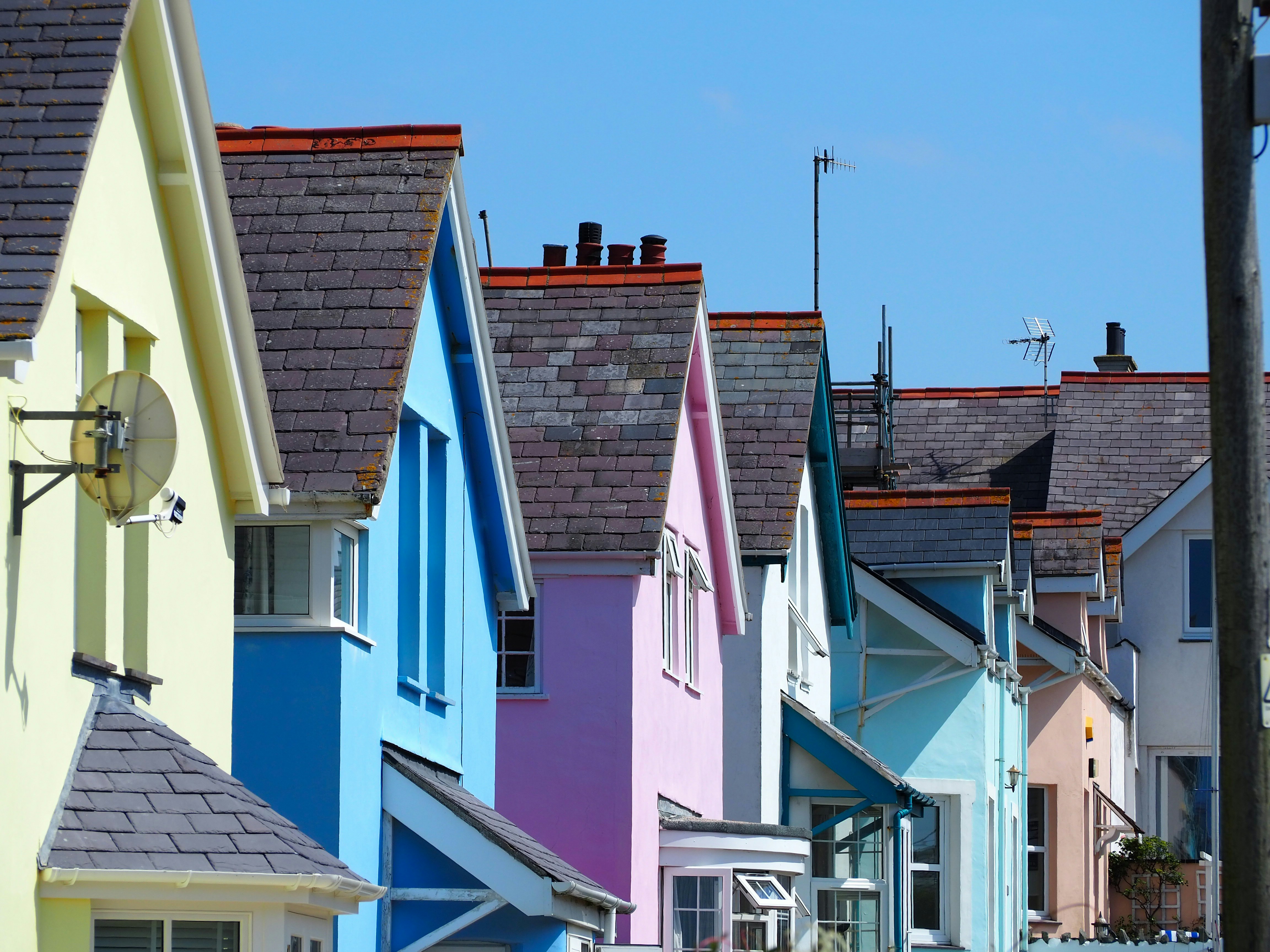 Row of brightly coloured houses